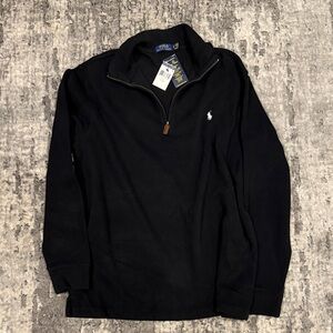 Ralph Lauren Black Quarter-Zip Sweater